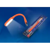 Фонарь мини Uniel переносной, прорезиненный корпус, 6 LED, питание от USB-порта, оранжевый, TLD-541 Orange
