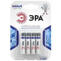 Элемент питания LR03(ААА) алкалиновый (уп. блистер 4шт) ЭРА