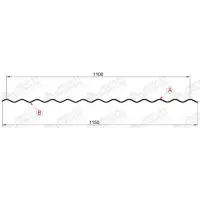Профнастил "Металлпрофиль" МП-18(Тип), 0.7 мм, оцинкованный, 1.15 * м2