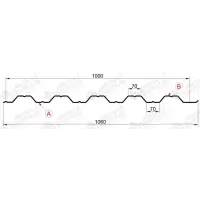 Профнастил "Металлпрофиль" HC-35(Тип), 0.55 мм, оцинкованный 1.060 * м2