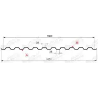 Профнастил "Металлпрофиль" С-21(Тип), 0.7 мм, PE, RAL ** 1.051 * м2