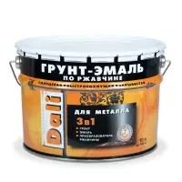 Грунт-эмаль по ржавчине 3 в 1 черная (RAL 9005) 10л DALI