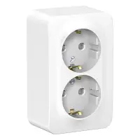 Розетка 2-м ОП Blanca 16А 250В с заземл. защ. шторки бел. Systeme Electric BLNRA011201