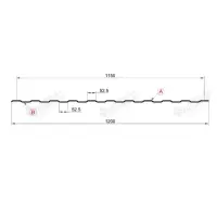 Профнастил "Металлпрофиль" С-8(Тип), 0.5 мм Ecosteel ** 1.2 * м2