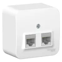 Розетка компьютерная 2-местная ОП BLANCA RJ45 кат.5e белый Systeme Electric BLNIA045451