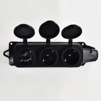 Розетка переносная Lezard 3-местная с заглушками 2Р+РЕ 1х16А 220-240V (каучук)