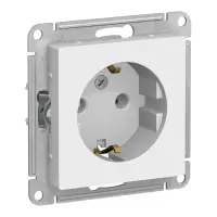 Механизм розетки одноместный СП AtlasDesign 16А IP20 с заземлением, белый Systeme Electric ATN000143