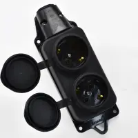 Розетка переносная Lezard 2-местная с заглушками 2Р+РЕ 1х16А 220-240V (каучук)