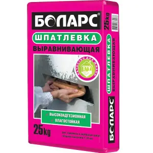 Шпаклевка цементная БОЛАРС ВЫРАВНИВАЮЩАЯ белая 25 кг