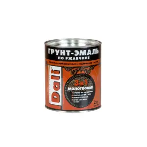 Грунт-эмаль по ржавчине с молотковым эффектом 3 в 1 DALI черная 2л