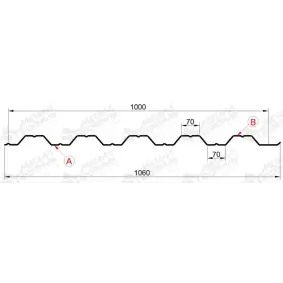 Профнастил "Металлпрофиль" НС-35(Тип), 0.7 мм, PE, RAL ** 1.06 * м2