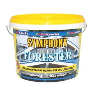 Краска ВД фасадная по дереву форестер База А SYMPHONY 2,7л