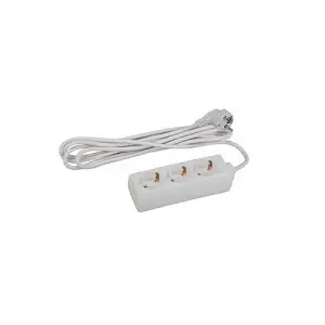 Удлинитель с заземлением 3 гнезда 10 метров 16А, 3х1мм2 ПВС белый Россия ЭРА U-3e-10m