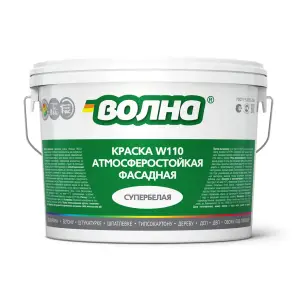 Краска ВД фасадная супербелая ВОЛНА W110 6 кг