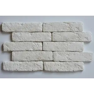 Камень облицовочный ЕВРОЛИТ "Кирпич романский белый" 26*6*1,5см