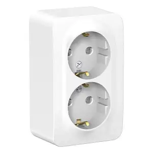 Розетка 2-м ОП Blanca 16А 250В с заземл. защ. шторки бел. Systeme Electric BLNRA011201