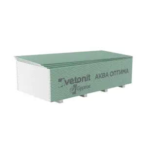 Гипсокартон ГКЛВ Vetonit (Gyproc) Аква Оптима ГСП-H3-УК влагостойкий 2700*1200*12,5 мм