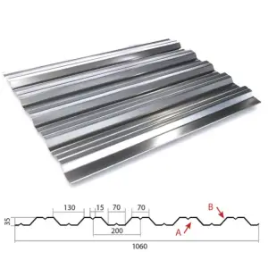 Профнастил НС-35(Тип), 0.45 мм, оцинкованный Stynergy, 1.06 * м2