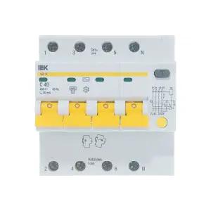 Выключатель автоматический диф. тока 4п АД-14 40А 4.5кА х-ка С IEK MAD10-4-040-C-030