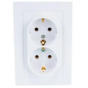 Розетка 2-местная СП AtlasDesign 16А IP20 с заземл. в сборе бел. Systeme Electric ATN000124