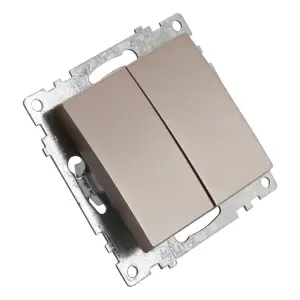 Механизм выключателя двухклавишный СП 220V, 10А, шампань (GLS10-7104-02) Катрин STEKKER