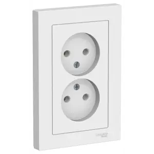 Розетка 2-местная СП AtlasDesign 16А IP20 без заземл. в сборе белый Systeme Electric ATN000120