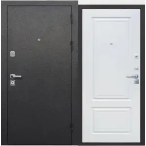 Дверь мет. FERRONI Толстяк 860х2050 "Пр" Букле Черный/БЕЛЫЙ ЯСЕНЬ