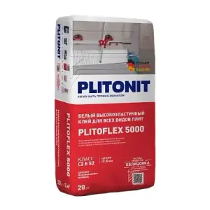 Клей плиточный PLITONIT PLITOFLEX 5000 высокоэластичный БЕЛЫЙ 20 кг