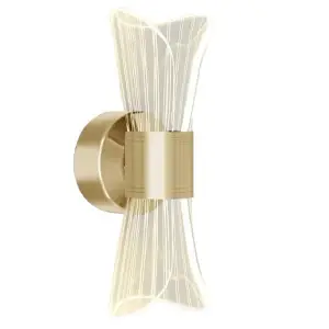Бра светодиодное DIO 12W 2Y-ON/OFF-230x80x85-GOLD/CLEAR-220-IP20