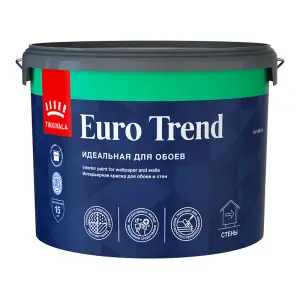 Краска ВД интерьерная для обоев и стен матовая Tikkivala (Tikkurila) EURO TREND База А 9л
