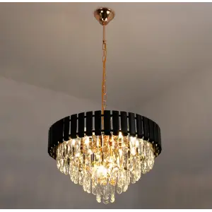 Люстра SANDRA 8хЕ14-480х905-BKGD/CRYSTAL-220-IP20