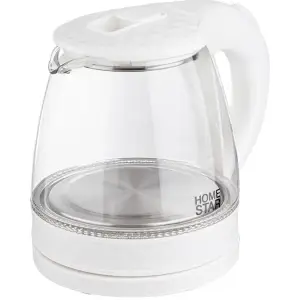 Чайник HOMESTAR HS-1053 (1,2 л.) стекло, пластик белый