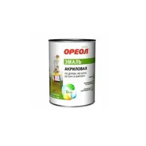 Эмаль ОРЕОЛ акриловая глянцевая зелёная 0,9 кг