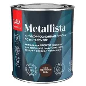 Краска по ржавчине Tikkivala Metallista темно-коричневая глянцевая 0,8л