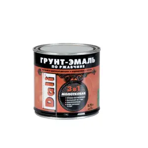 Грунт-эмаль по ржавчине с молотковым эффектом 3 в 1 DALI серебристая 0,75л