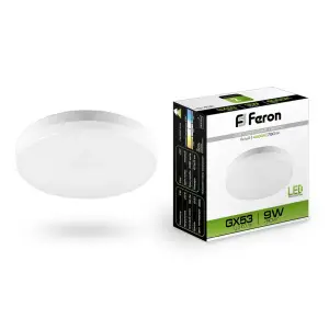 Лампа светодиодная 9Вт GX53 230В 4000К 760Лм (белый) Feron, LB-452