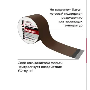 Лента герметизирующая Grand Line UniBand самоклеящаяся RAL 8017 коричневая 3м*10см