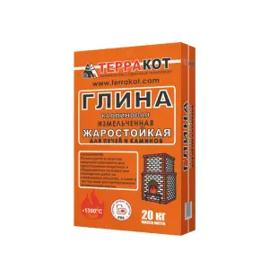 Глина каолиновая ТЕРРАКОТ жаростойкая 20 кг (до +1300°С)