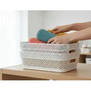 Корзина для хранения Keeplex Ajur с ручками 11л 36,5х27х14,1см белое облако