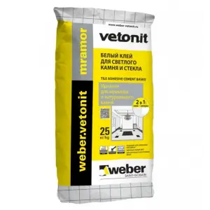 Клей плиточный WEBER.VETONIT Mramor БЕЛЫЙ высокоэластичный 25 кг