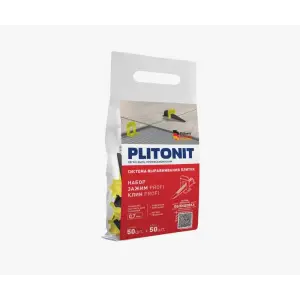 Набор PLITONIT SVP-PROFI, клин + зажим 0,7 мм, 50 + 50 шт (20 шт. в коробке)