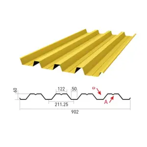 Профнастил Н-60(Тип), 0.6 мм, оцинкованный Stynergy, 0.902 * м2