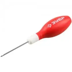 Шило сапожное ЗУБР "МАСТЕР", эргономичная обрезиненная рукоятка, длина 60мм, d 2мм