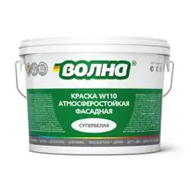 Краска ВД фасадная супербелая ВОЛНА W110 6 кг