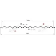 Профнастил "Металлпрофиль" С-21(Тип), 0.5 мм Norman, PE, RAL ** 1.051 * м2