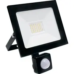 Прожектор светодиодный 30W 6400K 230V IP65 3000Лм 115х150х28мм черный с датчиком движения Китай SAFFIT, SFL80-30