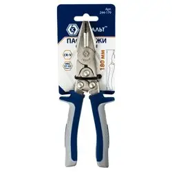 Пассатижи рычажные 180 мм КОБАЛЬТ, CR-V (1 шт.) подвес
