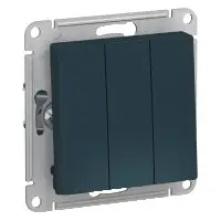 Механизм выключателя трехклавишный СП AtlasDesign 10А изумруд SE ATN000831 Systeme Electric