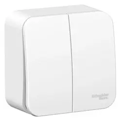 Выключатель двухклавишный ОП Blanca 10А IP20 (сх. 5) 250В с изолир. пластиной бел. SE BLNVA105011 SE