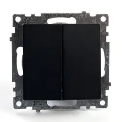 Механизм выключателя двухклавишный СП 220V, 10А, черный (GLS10-7104-05) Катрин STEKKER